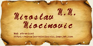Miroslav Miočinović vizit kartica